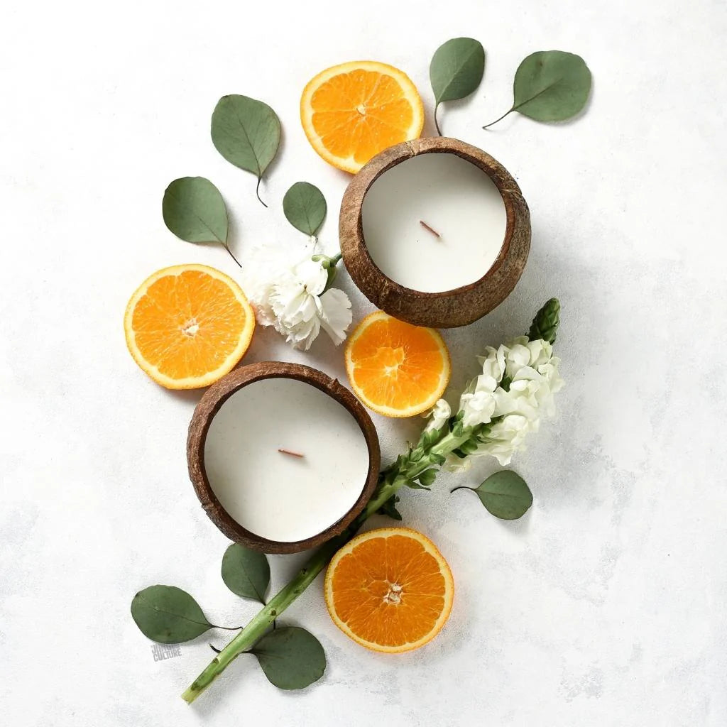 Naravna sveča v kokosovi lupini – Citrus in limeta