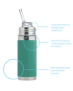 Termo steklenička s slamico Kiki (Straw) 260 ml – Mint | Pura Stainless