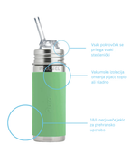 Termo steklenička s slamico Kiki (Straw) 260 ml – Moss | Pura Stainless