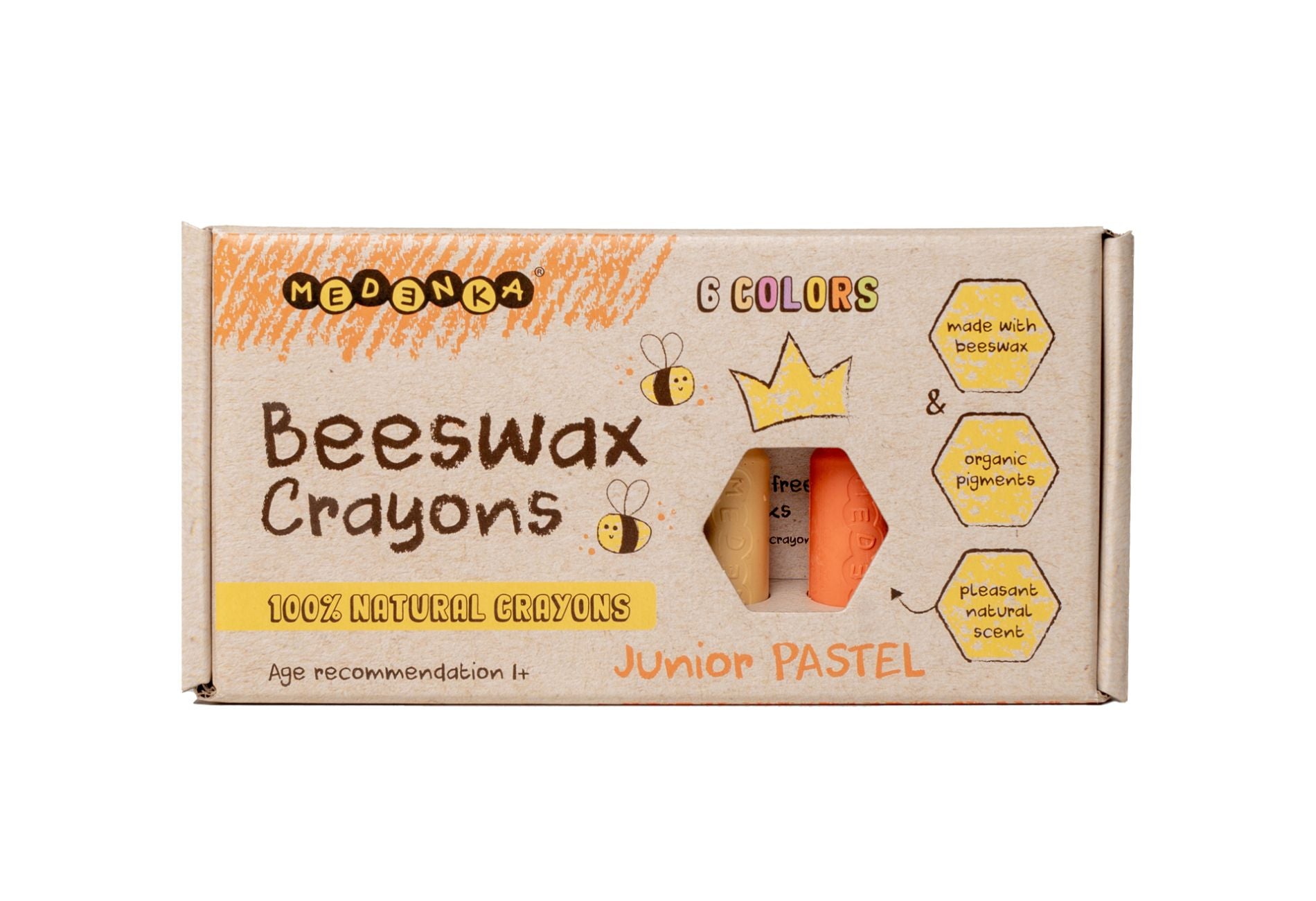 Voščenke iz čebeljega voska Junior Pastel (6 barv) | Medenka