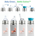 Steklenička z ustnikom Kiki (Sippy) 325 ml – Fox | Pura Stainless