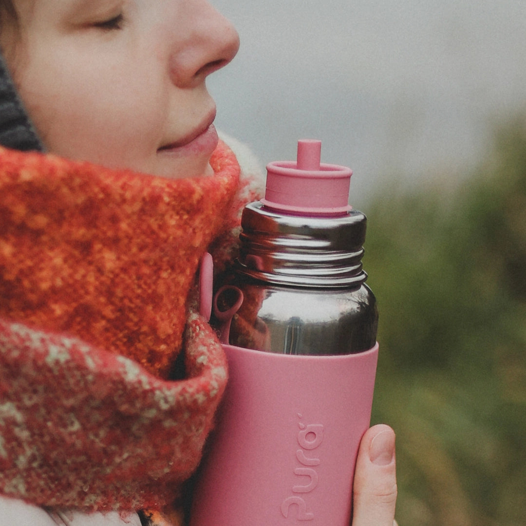 Pura Big Mouth® silikonska športna slamica - Rose | Pura Stainless