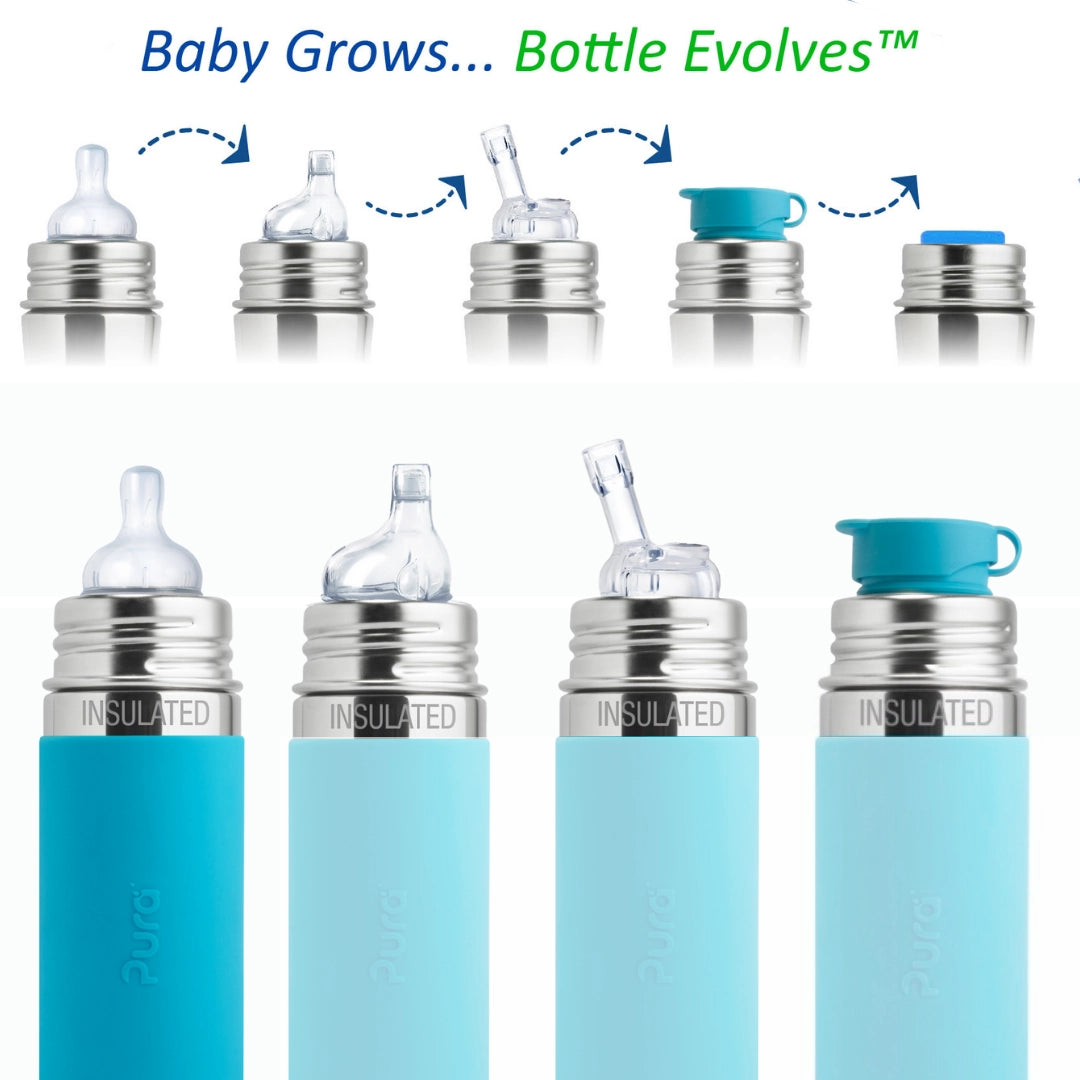 Termo otroška steklenička Kiki 260 ml – Aqua | Pura Stainless
