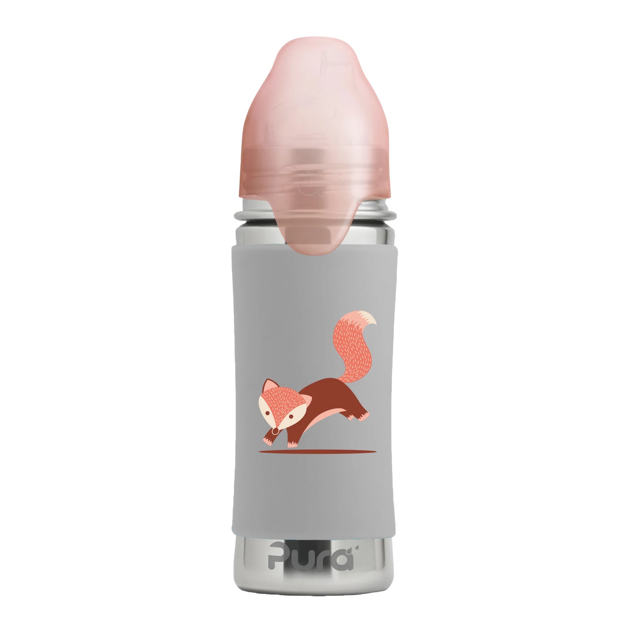 Steklenička z ustnikom Kiki (Sippy) 325 ml – Fox | Pura Stainless