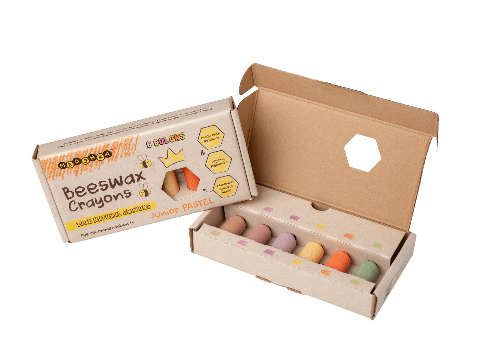 Voščenke iz čebeljega voska Junior Pastel (6 barv) | Medenka
